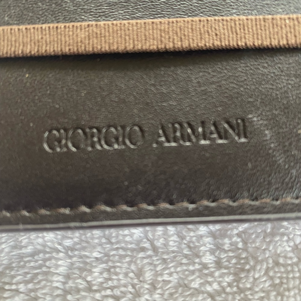 Giorgio Armani glasses case brown leather